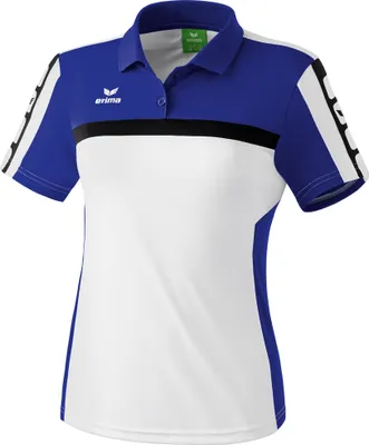 Produktbild von Erima CLASSIC 5-CUBES Poloshirt Damen weiß/indigo blau/schwarz 42