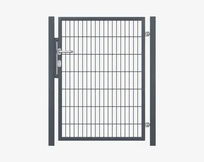 Produktbild von 150 x 140 cm Doppelstabmatten Gartentor 8/6/8 Anthrazit – Vollrahmen Einzeltor Verzinkt & Pulverbeschichtet