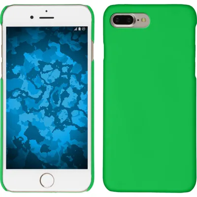 Produktbild von PhoneNatic Case kompatibel mit Apple iPhone 8 Plus - Hülle grün gummiert Hard-case + 2 Schutzfolien