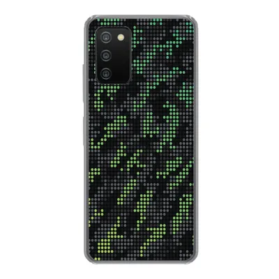 Produktbild von MuchoWow® Handyhülle Schutzhülle Hülle für Samsung Galaxy A03s Camouflage-Muster aus grünen und grauen Punkten Silikon Softcase Handy Hülle - Schutz
