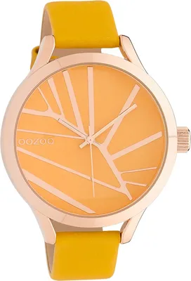 Produktbild von Oozoo Armbanduhr gelb Leder Timepieces Damen Analog-Quarzuhr UOC10465