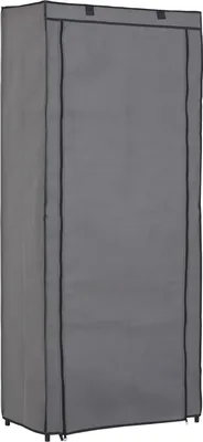 Produktbild von Schuhschrank Schuhregal Kellerschrank Kellerregal TAMARA, mit 8 Böden für ca. 25 Paar Schuhe, inkl. Schutzhülle in grau