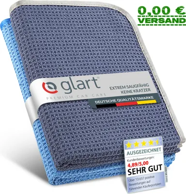 Produktbild von Glart 47TB Auto Trockentuch 70x40cm Autopflege Mikrofasertücher Putztücher