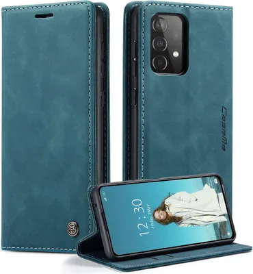 Image de Samsung Galaxy A52S 5G/A52 4G/5G Housse cuir premium pliable Flip Case magnétique Housse bleu-vert