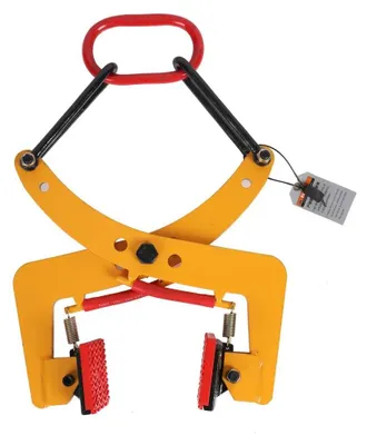 Image de Levier pour bordures - Pince à grue pour dalles - Capacité de charge 280 kg - Serrage latéral pour bordures de trottoir - Pour bordures/dalles - Marron