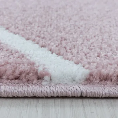 Produktbild von Kurzflor Teppich Roberto Läufer, Farbe: Rosa, Größe:80x250 cm