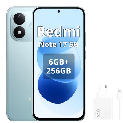 Immagine prodotto di Smartphone Xiaomi REDMI Note 17 5G, 6G di RAM / 256G di memoria, colore blu (incluso caricabatterie da 67-W)