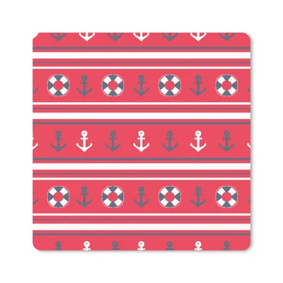 Produktbild von MuchoWow® Mauspad Mousepad Anker - Rettungsring - Marine - Seemann - Muster 20x20 cm - Mousepads - Maus Mat - Pad - Mausunterlage - Desk Mat - Bureauartikeln