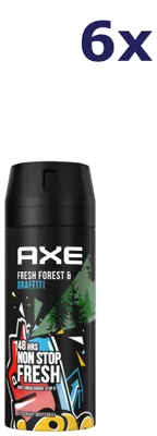 Produktbild von 6x Axe Deospray - Collision Fresh Forest & Graffiti 150ml
