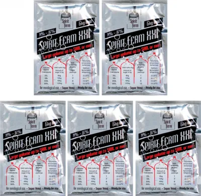 Produktbild von 5 x Wodkahefe 75g - XXL Turbohefe Spirit Ferm, Hefe für Maische, Turbo Hefe, Wodka Hefe