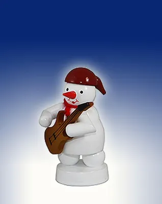 Produktbild von Schneemann Musikant mit E-Gitarre (8cm) von Zenker Volkskunst