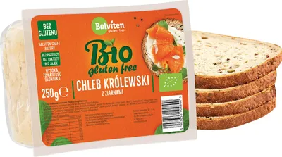 CHLEB KRÓLEWSKI Z ZIARNAMI KROJONY BEZGLUTENOWY BIO 250 g - BALVITEN