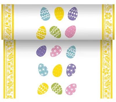 Produktbild von Papstar Tischläufer, stoffähnlich, Airlaid 24 m x 40 cm Coloured Eggs 87372