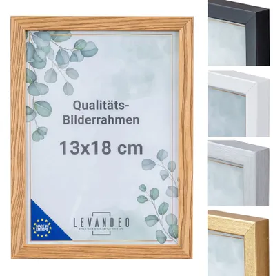 Produktbild von Bilderrahmen Echtholz  EU 13x18 Natur mit Glasscheibe Portrait Fotorahmen Holz Kiefernholz Picture Frame