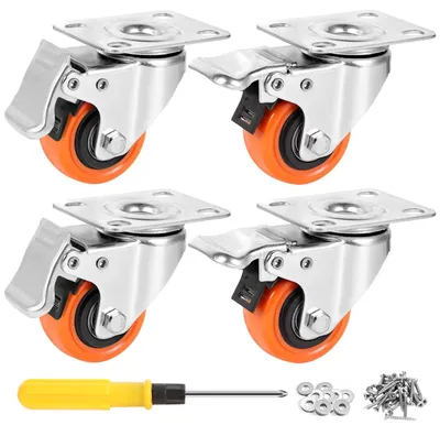 Produktbild von Solidchoice – 2-Zoll-Doppelbremsräder mit einer Tragfähigkeit von 272 kg, Set mit 4 Stück