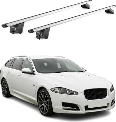 Produktbild von Dachträger Grundtäger für Jaguar XF Kombi 2012-2016 100kg Alu Silber 2tlg ABE
