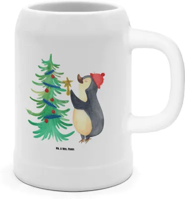 Produktbild von Mr. & Mrs. Panda Steinkrug Pinguin Weihnachtsbaum - Weiß - Geschenk, Winter, Humpen, Weihnachten, Krug, Tonkrug, Bierbecher, Seidel, Wintermotiv