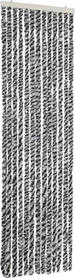 Produktbild von vidaXL Fliegenvorhang Grau, Schwarz und Weiß 56x185 cm Chenille