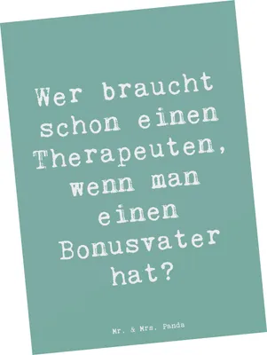 Produktbild von Mr. & Mrs. Panda Postkarte Spruch Bonusvater Liebe - Meeresbrise - Geschenk, Ansichtskarten, Fotokarte, Patchworkfamilie, Ansichtskarte, Familienberatung, Grußkarte