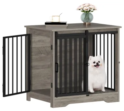 Imagen del producto de Jaula para perros - Transportín para perros - Caseta para perros - Jaula para perros como mueble - Jaula para interiores - Puerta corredera - Antiroce