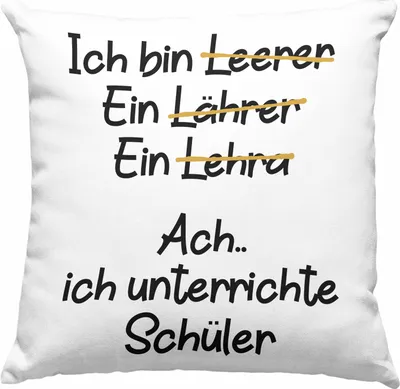 Produktbild von Trendation - Lehrer Deko-Kissen mit Füllung 40x40 Geschenk  Deko-Kissen mit Füllung 40x40 mit Spruch Lehrer Geschenkidee Lustig Sprüche (Rosa)