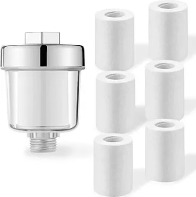 Produktbild von DBALL Wasserfilter Dusche Shower Filter Universeller mit 6 Austauschbaren Filterelementen Inline Kalkfilter Dusche Effektiv Beim Filtern von Wasserverunreinigungen für Badezimmer