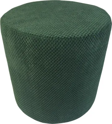 Zdjęcie produktu dla Pufa welurowa ZEFIR DOT 40x40 cm tapicerowana okrągła podnóżek stylowe siedzisko do salonu butelkowa zieleń