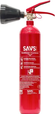 Produktbild von SAVS® Feuerlöscher CO2 - 2 kg - 34B - Mit Halterung - Keine Restschäden - CO2-Löscher