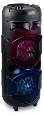 Produktbild von Dunlop Bluetooth Lautsprecher MW538 - 2 x 10W mit FM Radio, AUX/MIC Eingang, TF Kartenslot, (Micro)USB, LED Beleuchtung, Schwarz