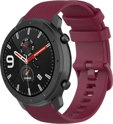 Produktbild von Strap-it Xiaomi Amazfit GTR Luxus-Silikonarmband (Dunkelrot)