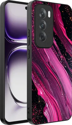 Produktbild von Smartphonica Telefon Fall geeignet für Oppo Reno 12 Pro mit Marmor-Druck - TPU zurück Abdeckung Fall Marmor-Design - lila rosa