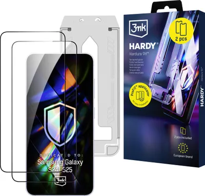 Zdjęcie produktu dla 2x Szkło hartowane z aplikatorem 3mk Hardura 9H do Samsung Galaxy S24/S25