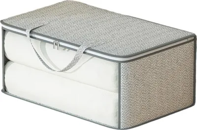 Produktbild von Aufbewahrungsboxen unter dem Bett mit Deckel – Stapelbare Kunststoffboxen mit Zwei-Wege-Reißverschluss und Sichtfenster für Kleidung und Decken