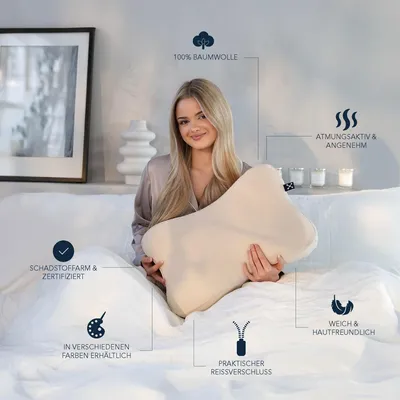 Obrázok produktu pre Poťah na vankúš Recovery Pillow, 100% bavlna, priedušný, šetrný k pokožke, so zipsom