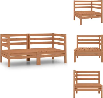Produktbild von vidaXL Garten-Ecksofas 2 Stk. Honigbraun Massivholz Kiefer -  Gartenmöbel-Sets