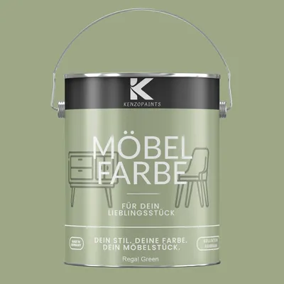 Produktbild von Kenzopaints 2,5Liter Möbelfarbe Möbellack Buntlack Farbraum - Regal Green