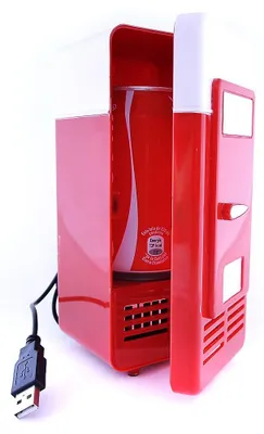 Mini USB-Kühlbox, 1 l, thermo-elektrisch, rot/weiß