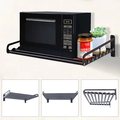 Produktbild von Wandmontiertes Mikrowellenregal aus Aluminium