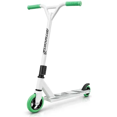 Produktbild von ArtSport Stunt Scooter Futuristic - Trick Roller für Kinder & Jugendliche - 360° Lenker, 100 mm Alu Räder - Tretroller Weiß Grau Mintgrün