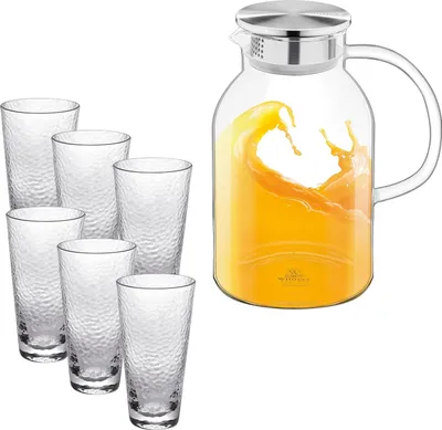 Produktbild von Zestaw szklanek i karafek Wilmax, 6 szklanek i 1 karafka, WL-888214/A-888629/A6
