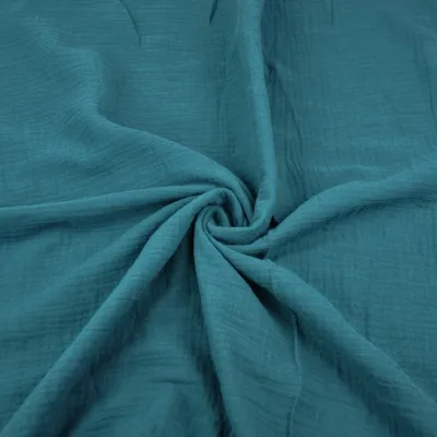 Produktbild von Musselin Double Gauze meeresblau (Ozean)