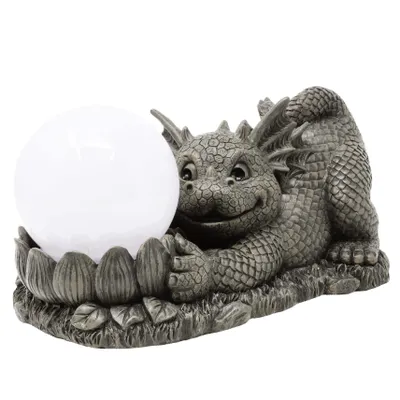Image de Dragon de jardin avec lampe solaire - Éclairage, décoration, dragon