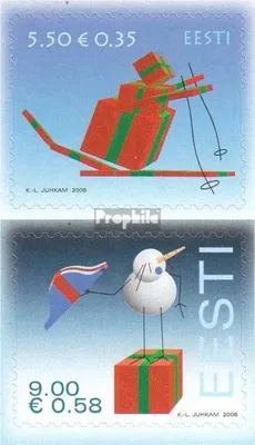 Produktbild von Briefmarken Estland 2008 Mi 627-628 (kompl.Ausg.) postfrisch Weihnchten