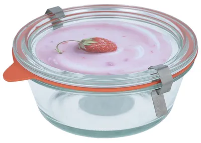 Produktbild von Weck® Glas 300 ml EUROHOME® – 12,7x12,7x5,5cm – perfekt für die Aufbewahrung von Marmeladen, Saucen und Gewürzen