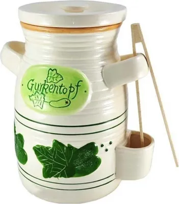 Image de Pot À Cornichons En Céramique 4L+ Pinces