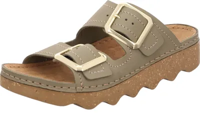 Immagine prodotto di Mulo da donna Rohde in pelle nabuk con eleganti fibbie e plateau Foggia-D 6227, misura:40 EU, colore:Verde