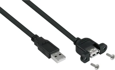 Zdjęcie produktu dla kabelmeister USB2.0 Verlängerung A-St.-Einbaub.A schw. 0,3m