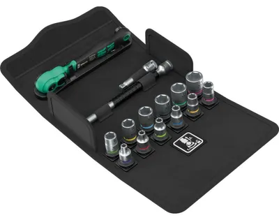 Produktbild von Wera 8100 SA 13 Zyklop Comfort Knarrensatz Umschalthebel 1/4"-Antrieb metrisch
