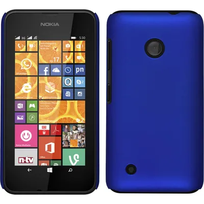 Produktbild von PhoneNatic Case kompatibel mit  Nokia Lumia 530 - Hülle blau gummiert Hard-case Cover
