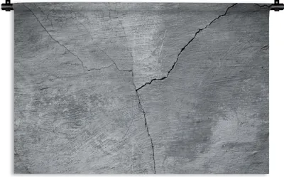 Produktbild von MuchoWow® Wandteppich Wandbehang Beton - Grau - Riss 150x100 cm Tapisserie Dekoration Wandtuch - Waschbar - Tapisserien - Wand-Decke